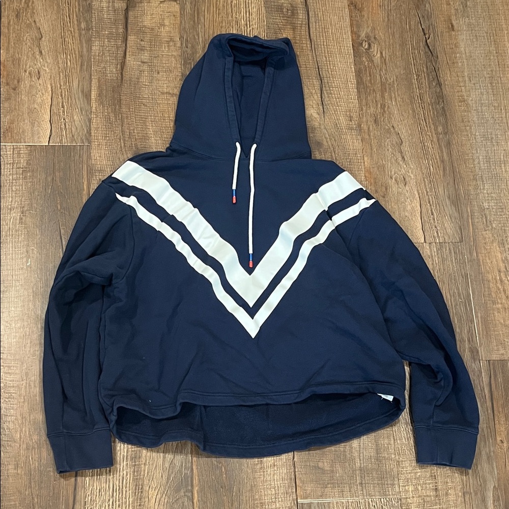 Tory Sport Navy Hoodie with Cream Accents Large